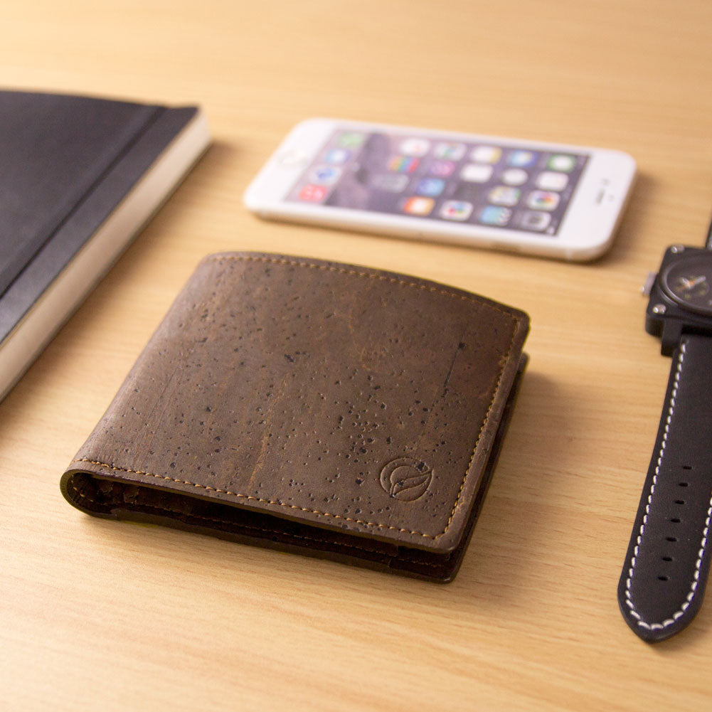 Kork Portemonnaie Mittel Dark Brown