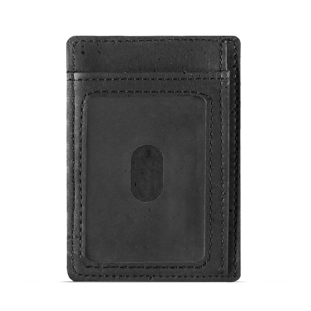 Kork Karten-Portemonnaie Dark Black