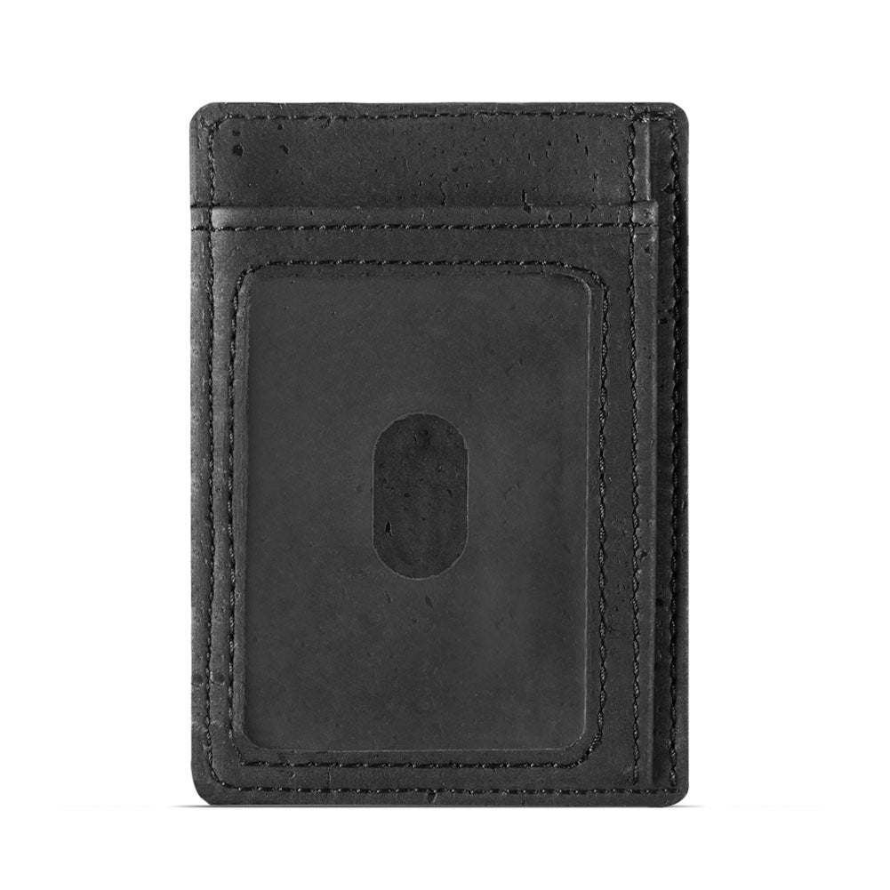 Kork Karten-Portemonnaie Dark Black
