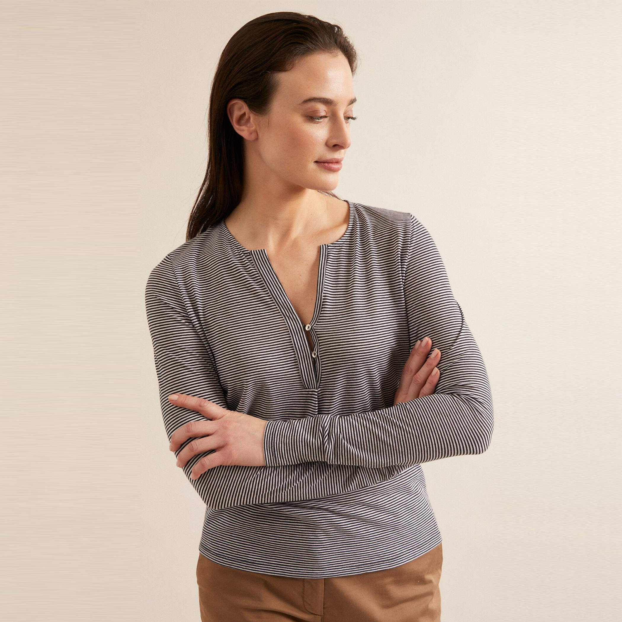 Langarmshirt mit Streifen GOTS