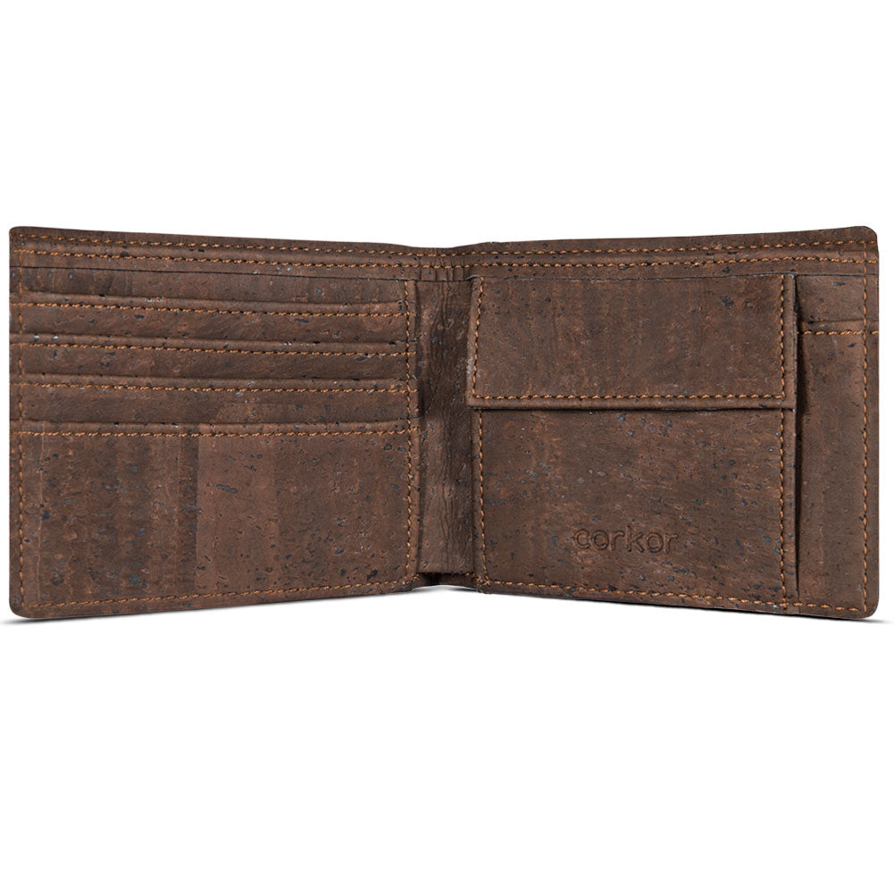 Kork Portemonnaie Mittel Dark Brown
