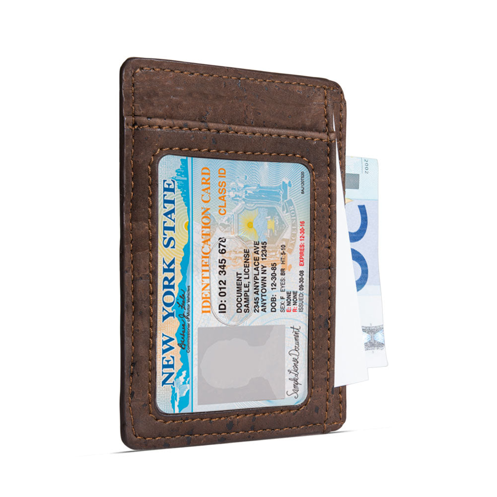 Kork Karten-Portemonnaie Dark Brown