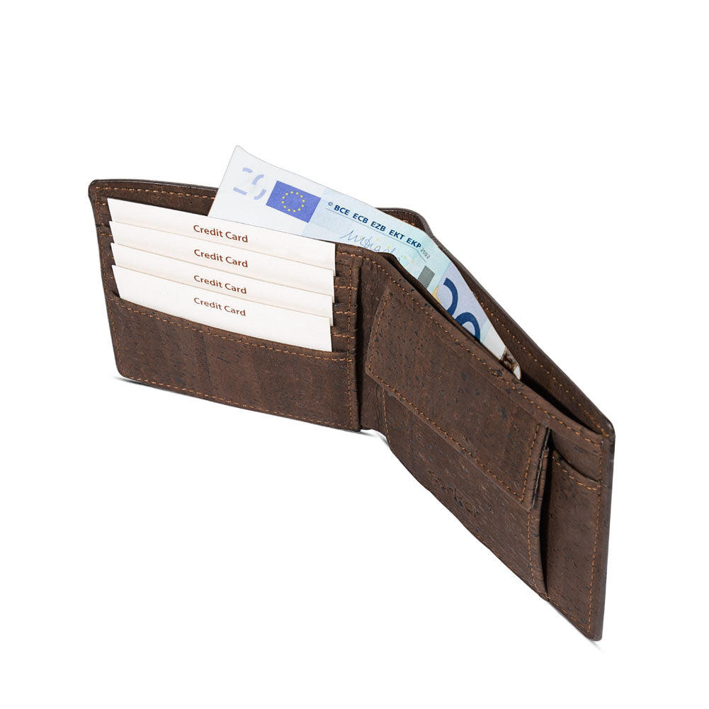 Kork Portemonnaie Mittel Dark Brown