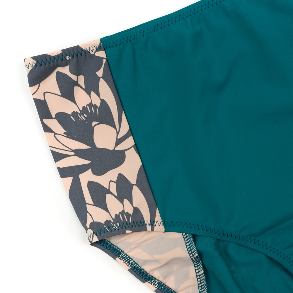 Bikini Midwaist Unterteil PETROL-GRAU mit ECONYL®