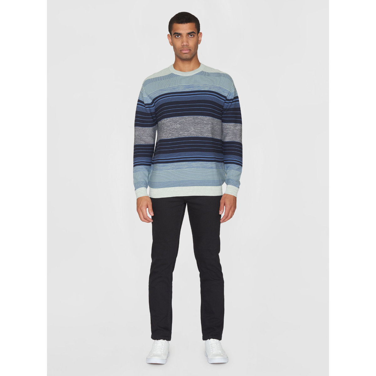 Strickpullover MULTICOLOR STRIPED aus Bio-Baumwolle