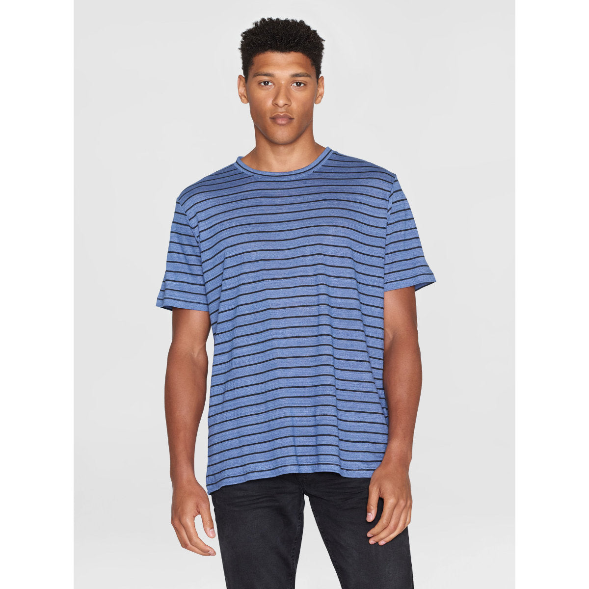 T-Shirt REGULAR STRIPED aus Leinen