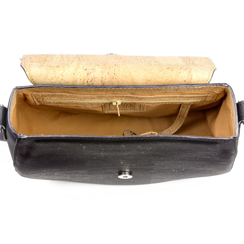 Kork Umhängetasche SADDLE BAG - Black