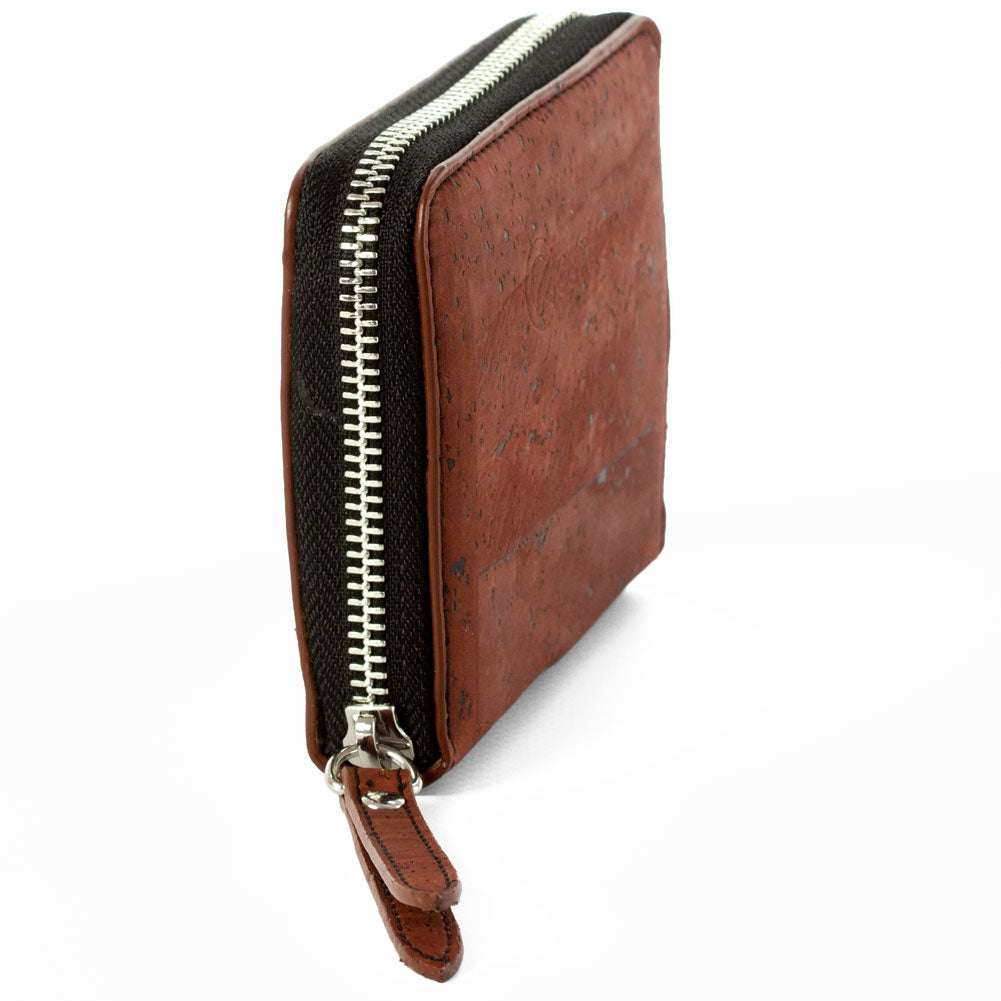 Kork Portemonnaie Reißverschluss Red