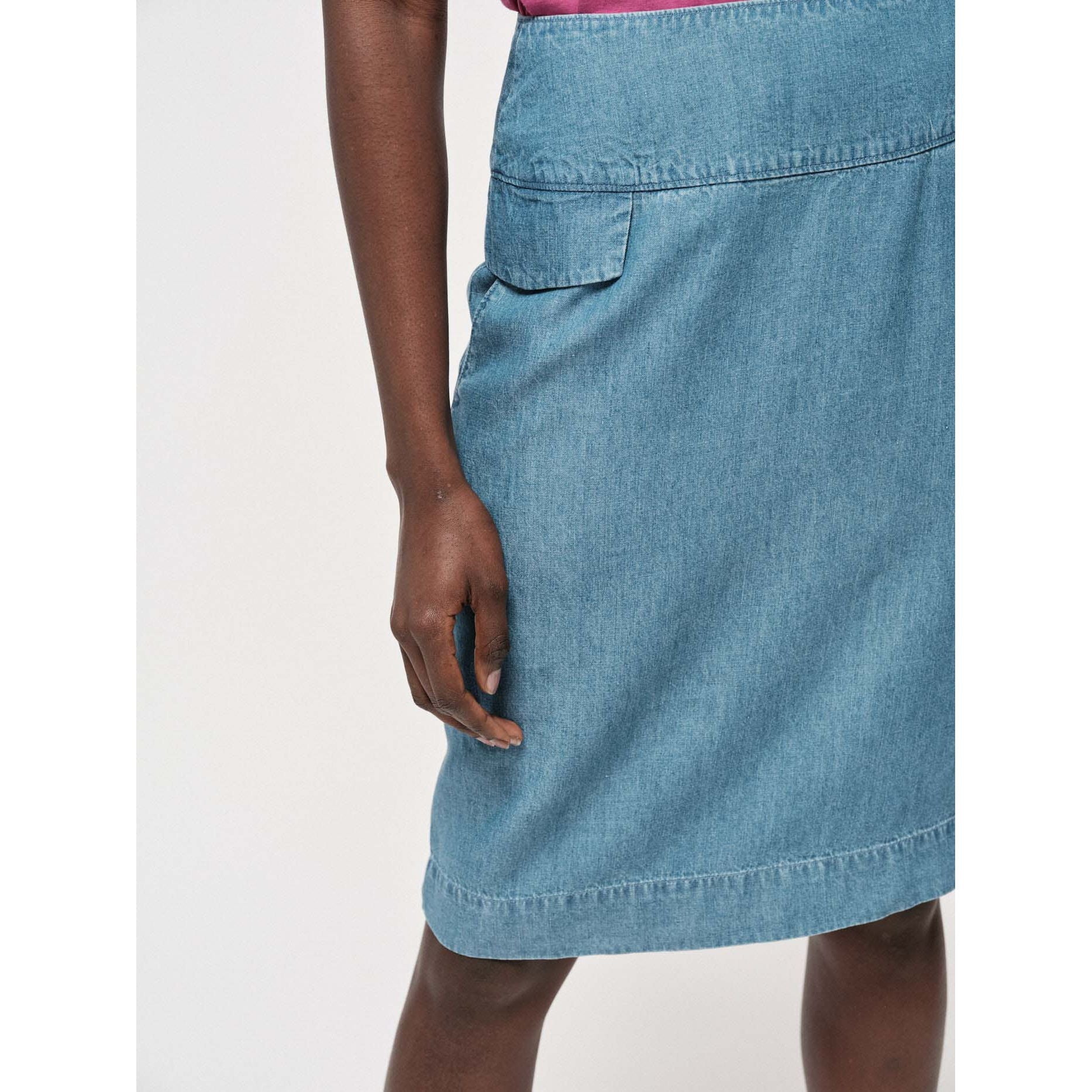 Rock aus TENCEL™ mit Leinen