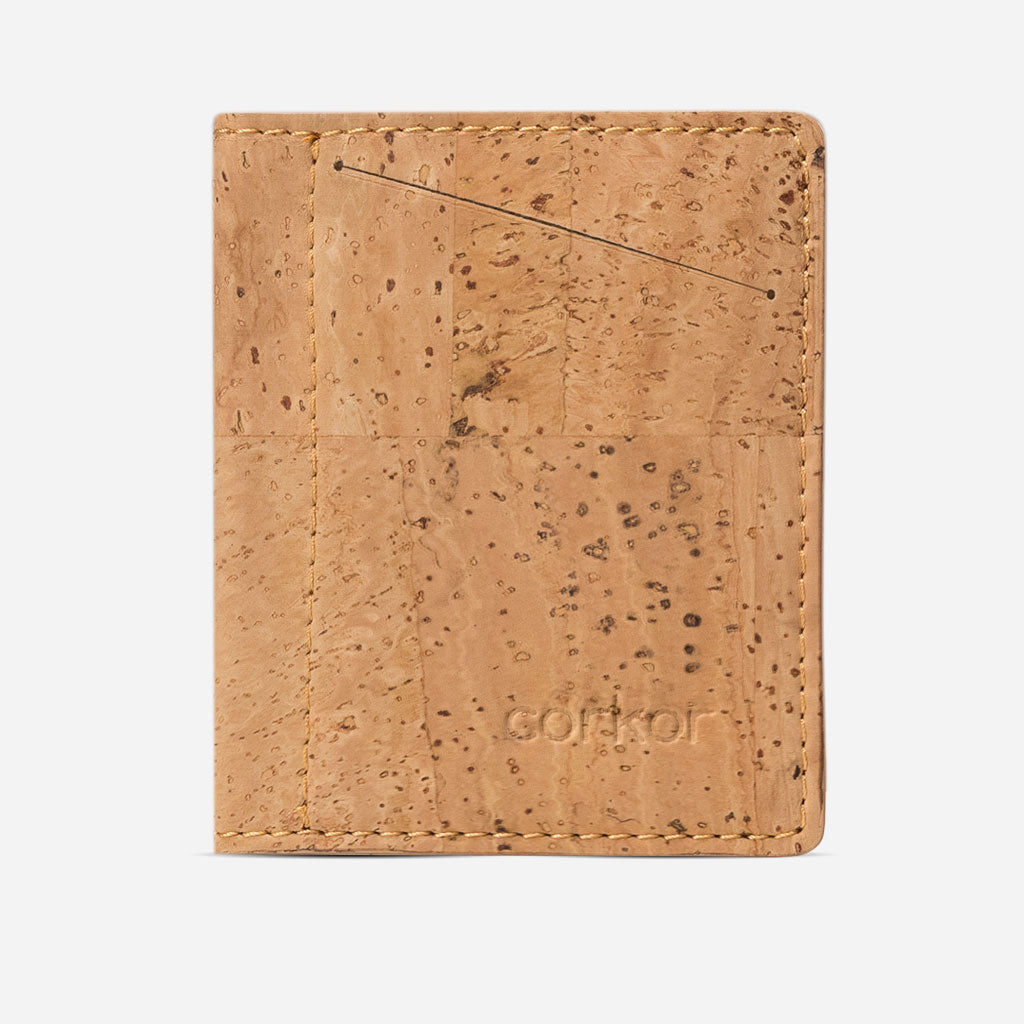 Kork Karten-Portemonnaie mit Kleingeld-Fach Light Brown
