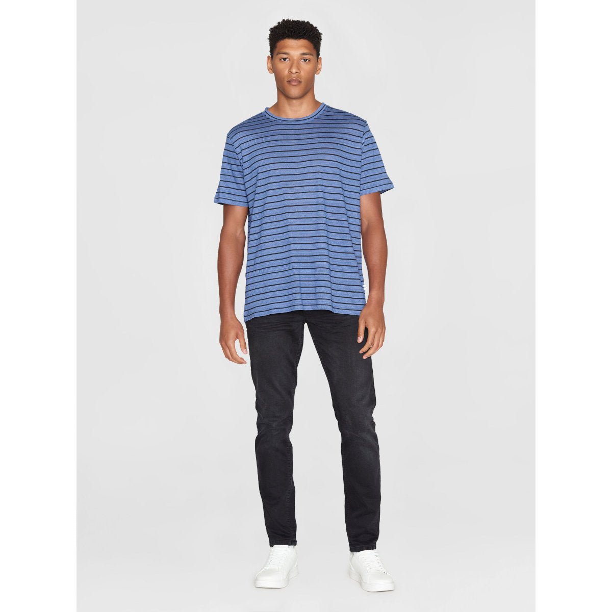 T-Shirt REGULAR STRIPED aus Leinen