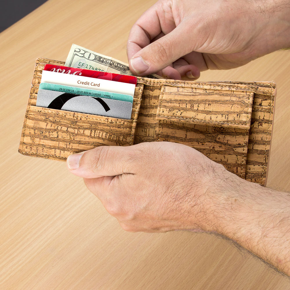 Kork Portemonnaie Mittel Zebra