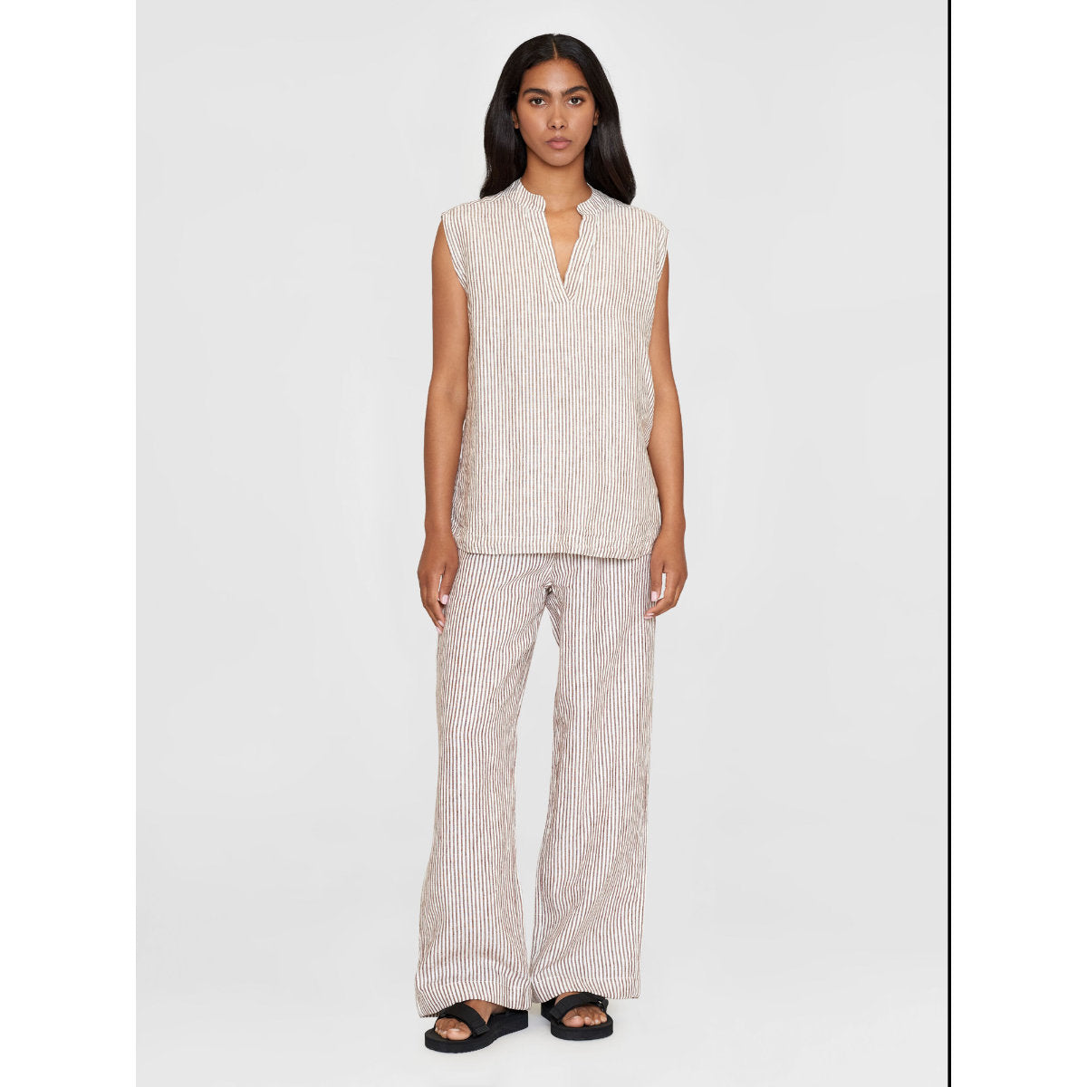 Gestreiftes Leinen-Top SLEEVELESS aus Bio-Leinen