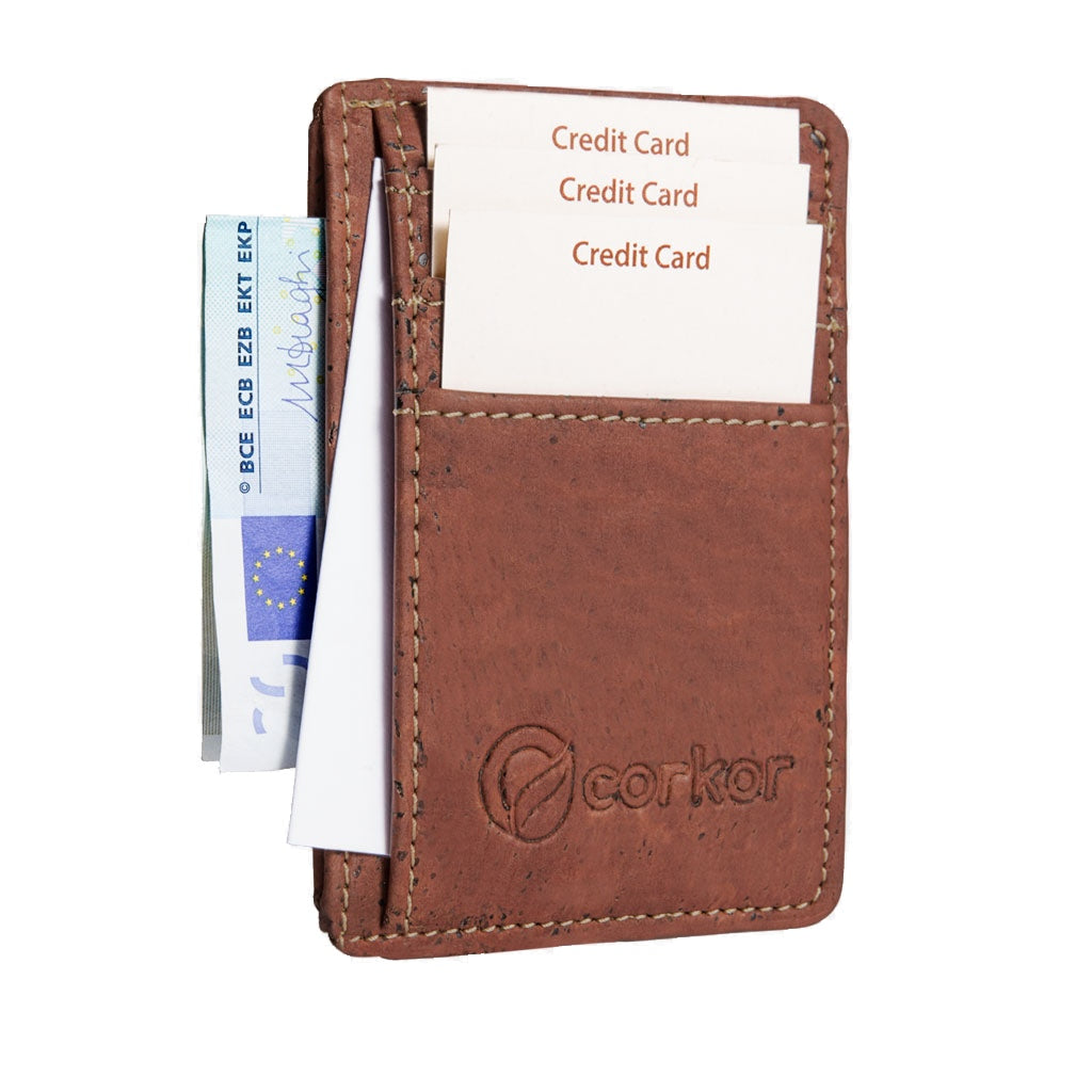 Karten-Portemonnaie aus Kork - Red