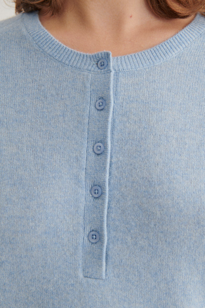 Strickshirt mit Knopfleiste SELEM Granddad aus Merinowolle