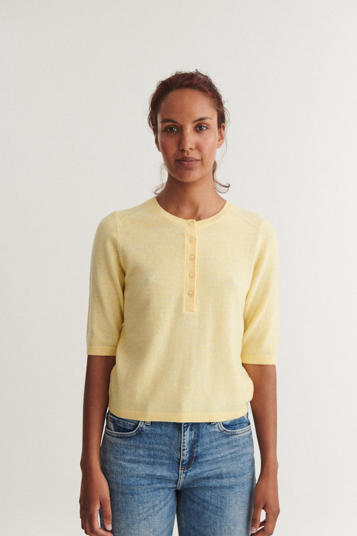 Strickshirt mit Knopfleiste SELEM Granddad aus Merinowolle