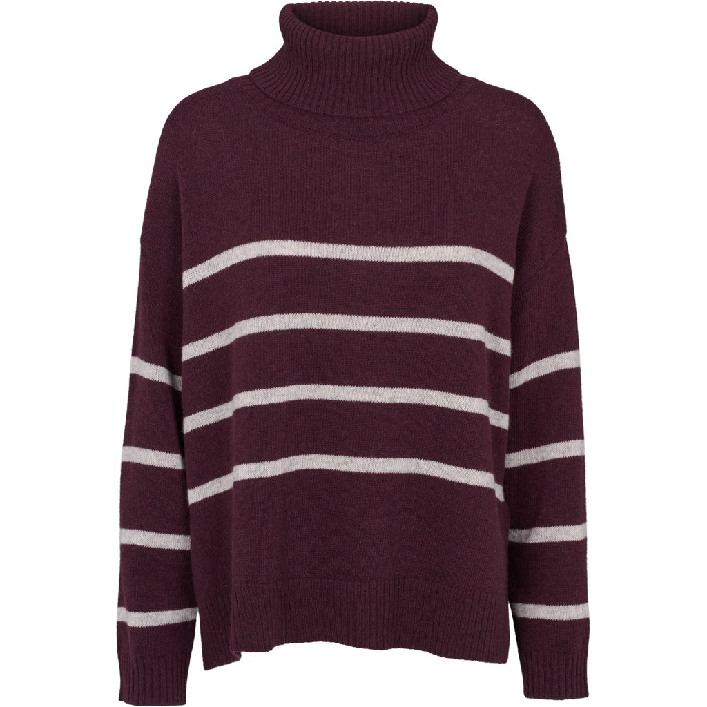 Gestreifter Pullover LISE mit Rundhals aus recycelter Wolle