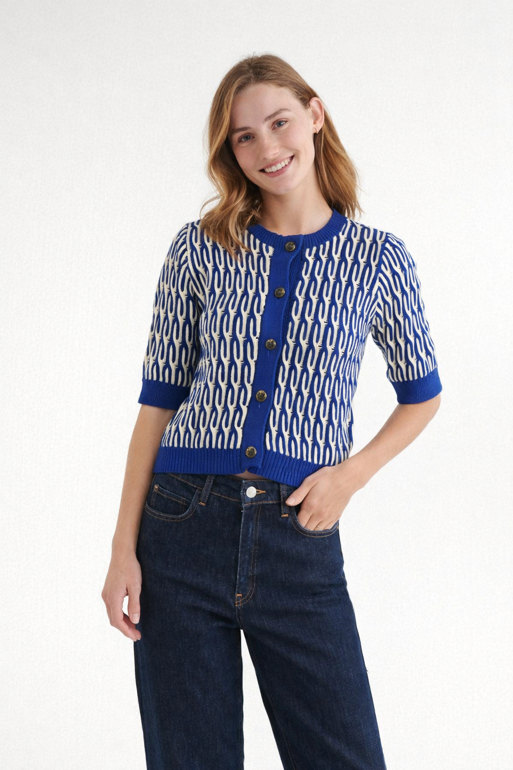 Kurzarm Cardigan MINIE aus Bio-Baumwolle