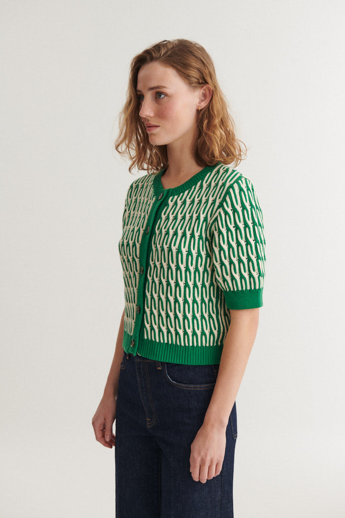 Kurzarm Cardigan MINIE aus Bio-Baumwolle