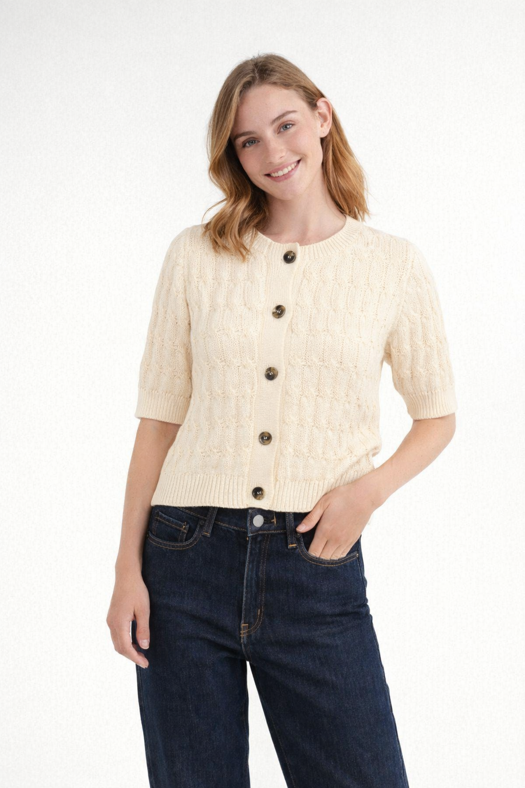 Kurzarm Cardigan MINIE aus Bio-Baumwolle