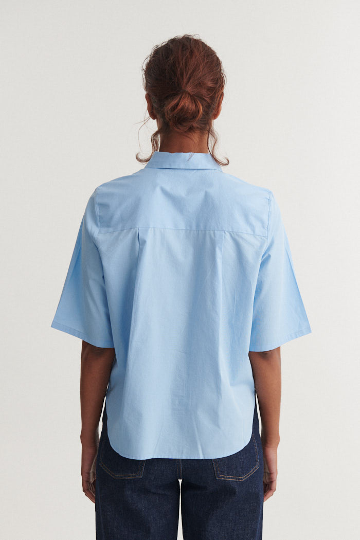 Kurzarm Bluse SILJE mit Knöpfen aus Bio-Baumwolle