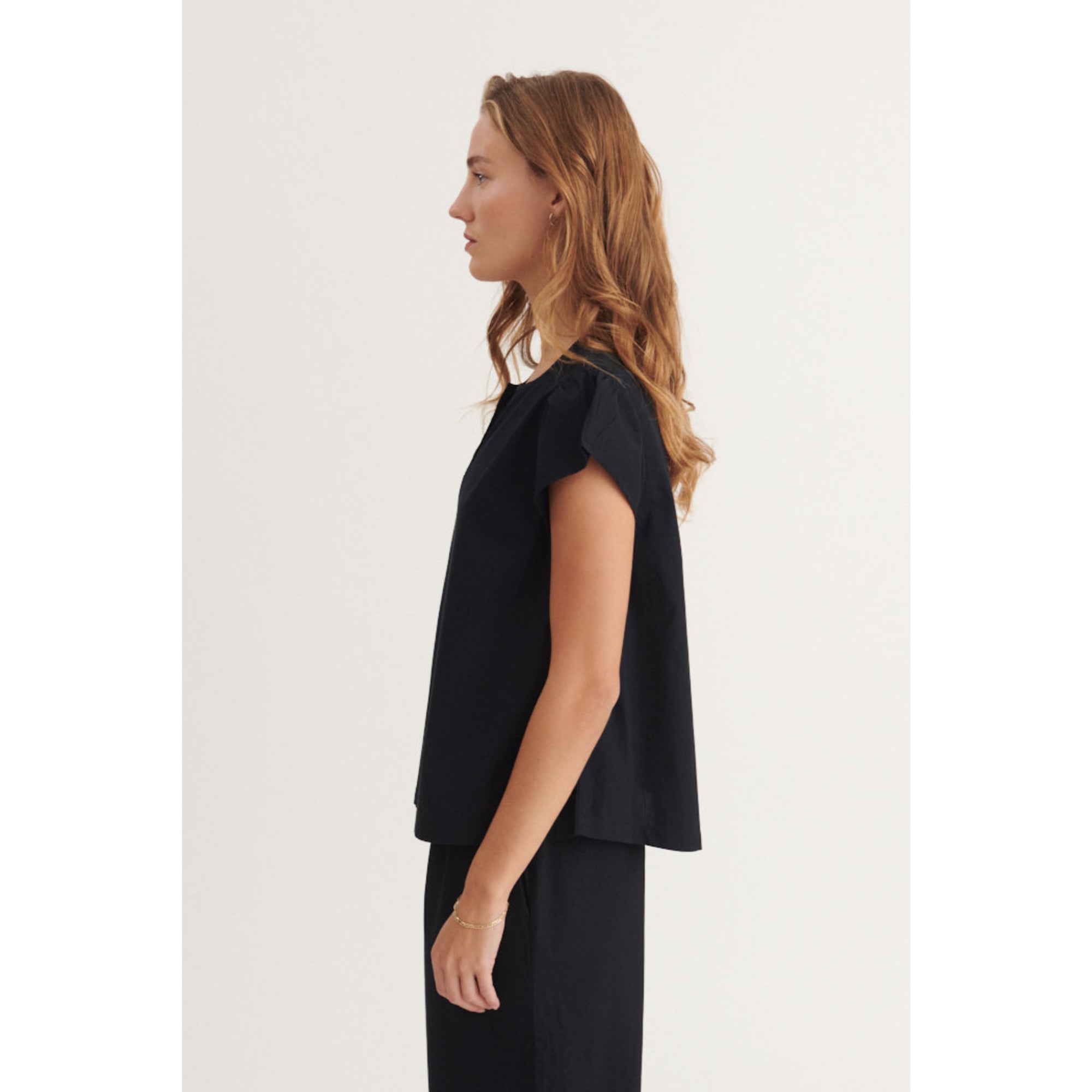 Kurzarm Shirt SILJE Bluse aus Bio-Baumwolle