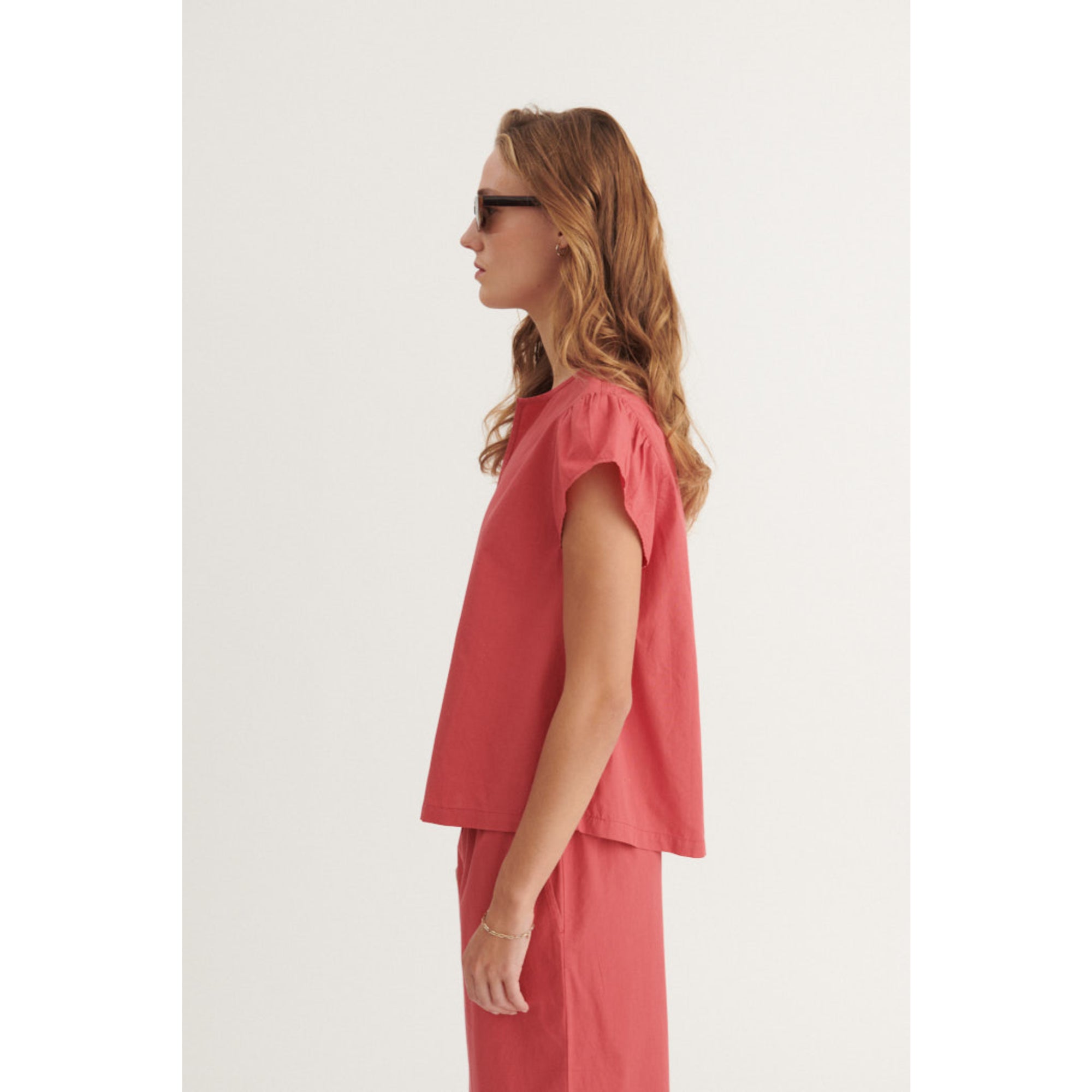 Kurzarm Shirt SILJE Bluse aus Bio-Baumwolle