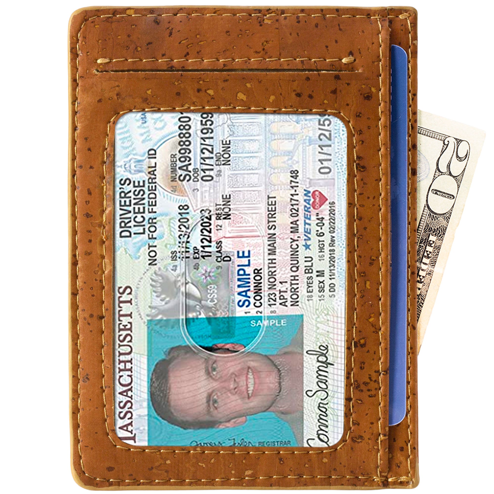 Schmales Portemonnaie - Kartenhalter aus Kork