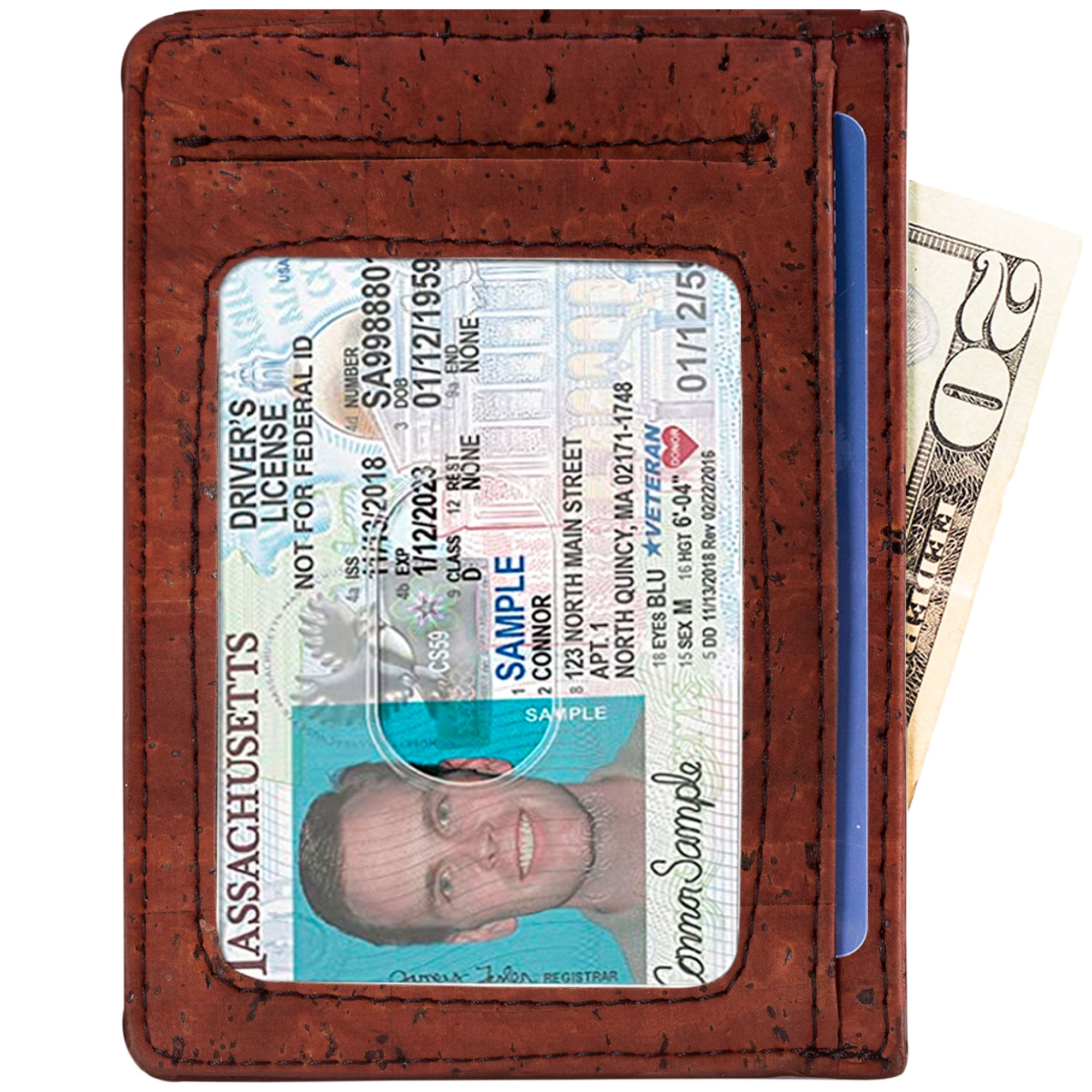 Schmales Portemonnaie - Kartenhalter aus Kork