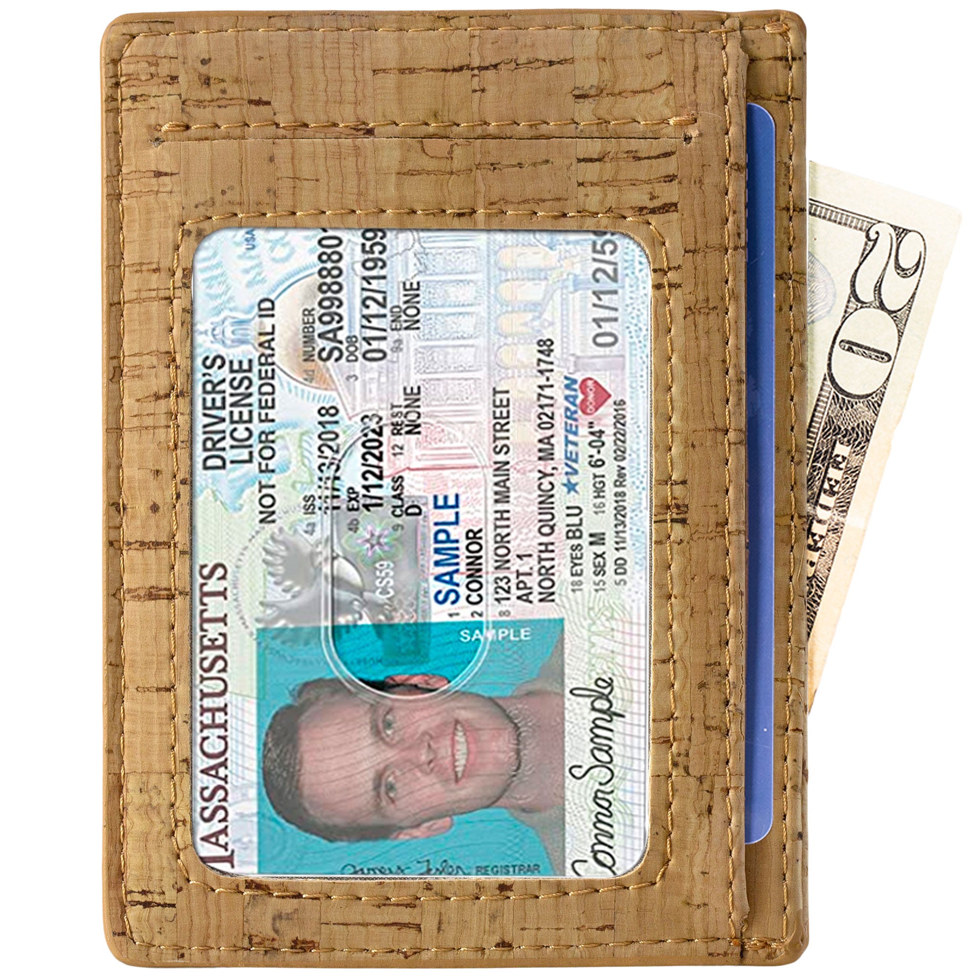 Schmales Portemonnaie - Kartenhalter aus Kork