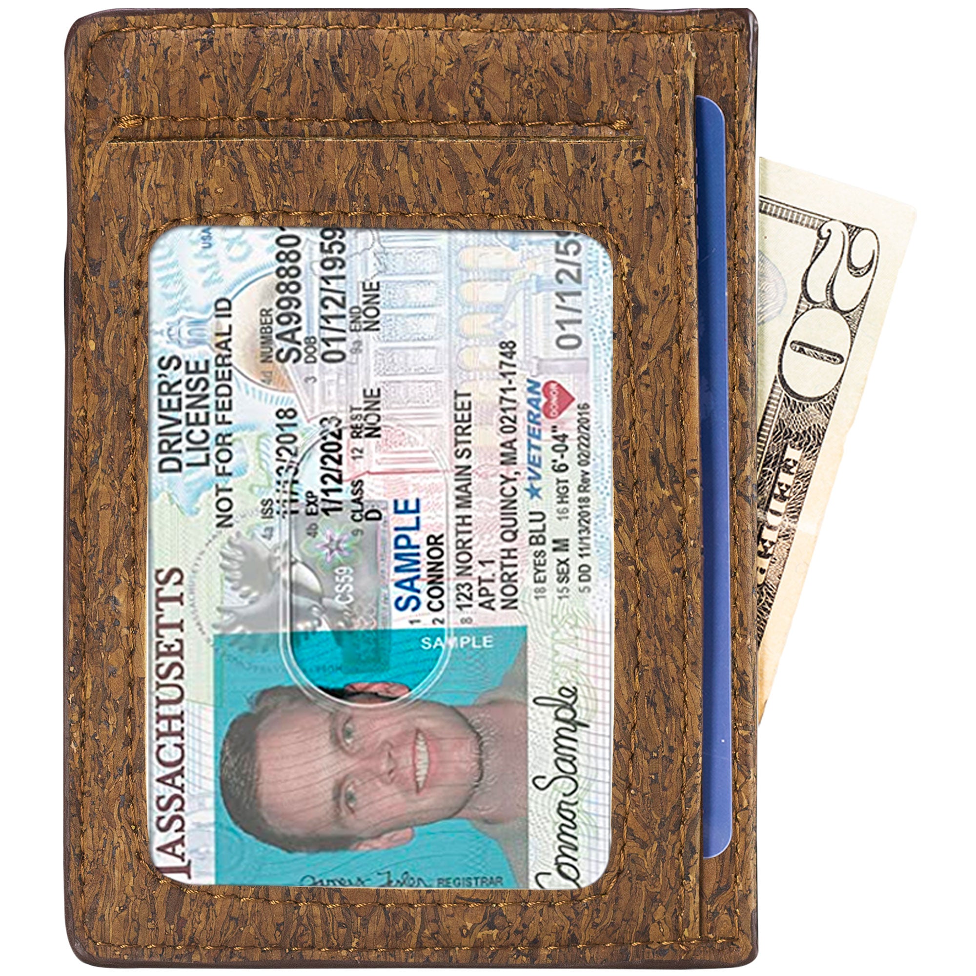 Schmales Portemonnaie - Kartenhalter aus Kork