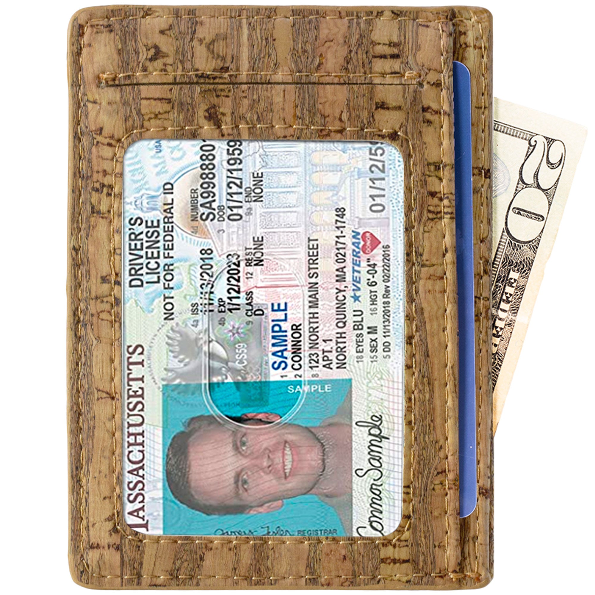 Schmales Portemonnaie - Kartenhalter aus Kork