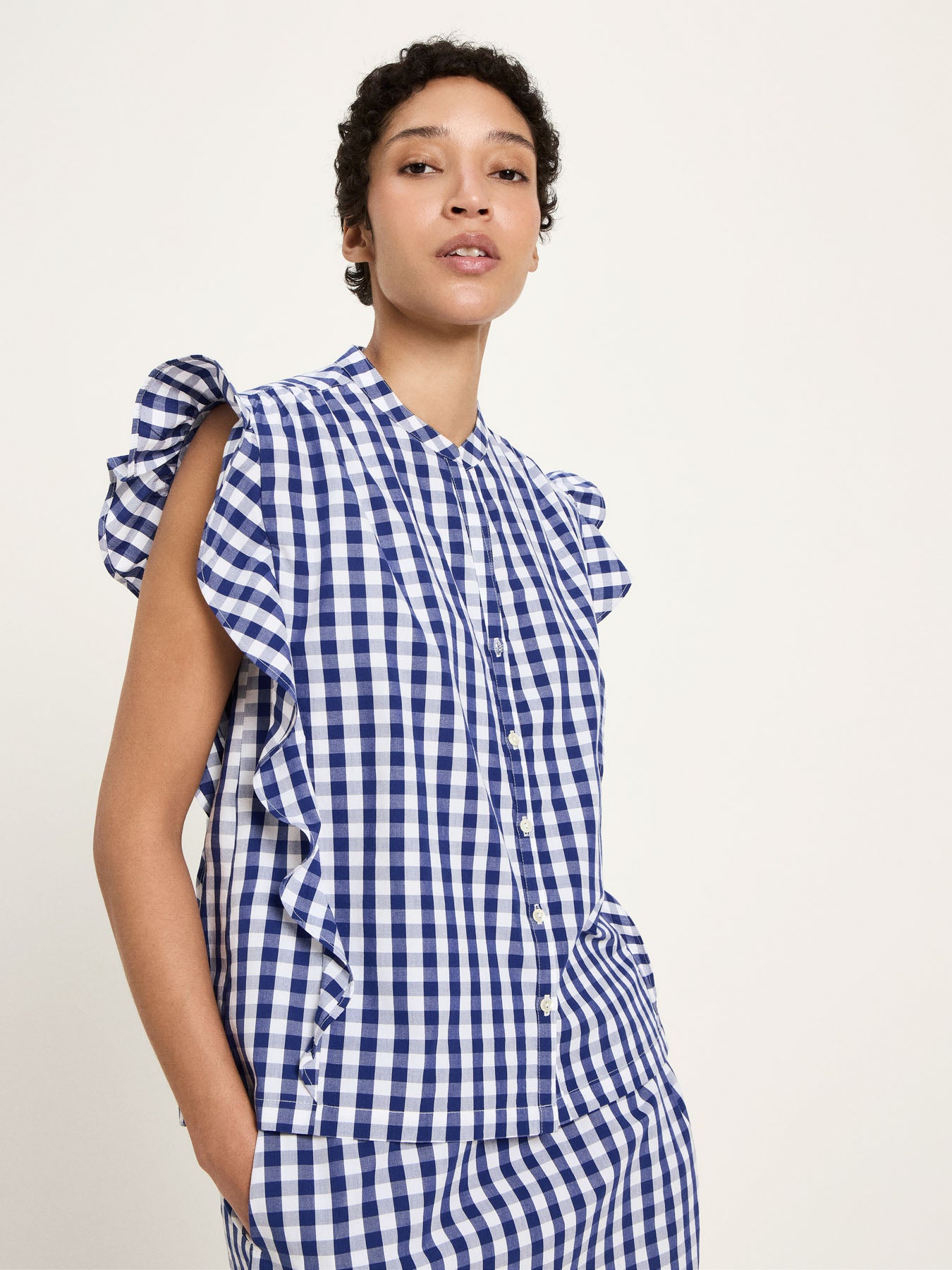 Bluse mit Karomuster VICHY aus Bio-Baumwolle