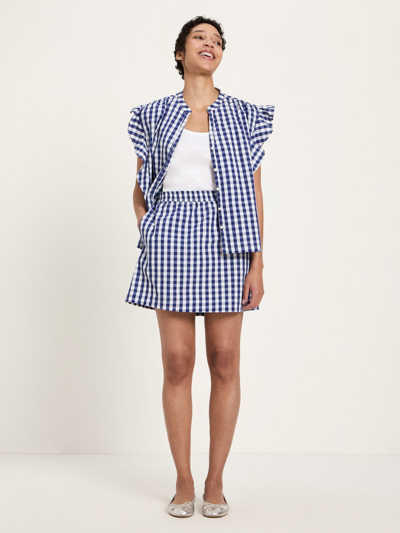 Rock mit Karomuster VICHY aus Bio-Baumwolle