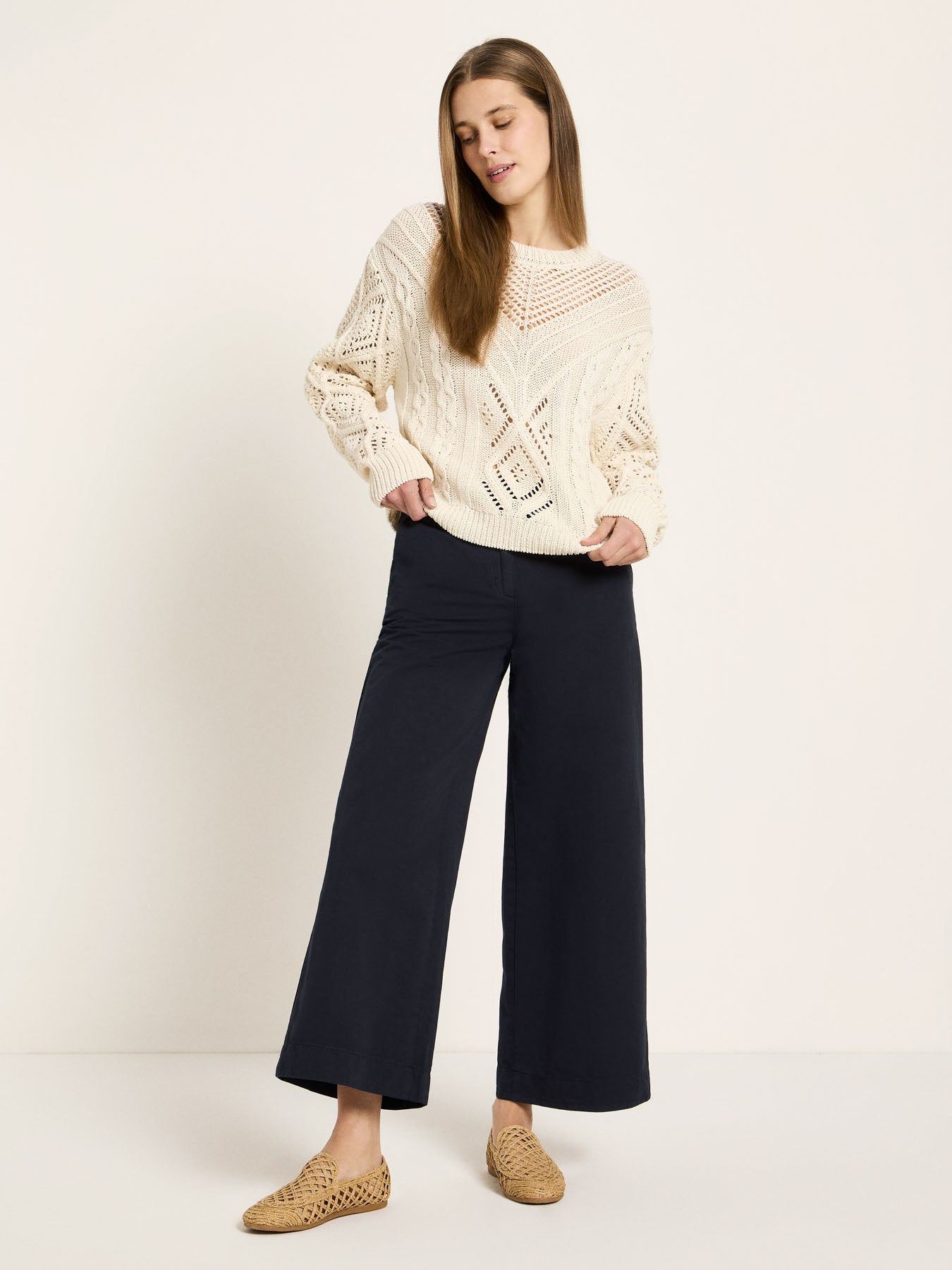 Lochstrick Pullover aus Bio-Baumwolle