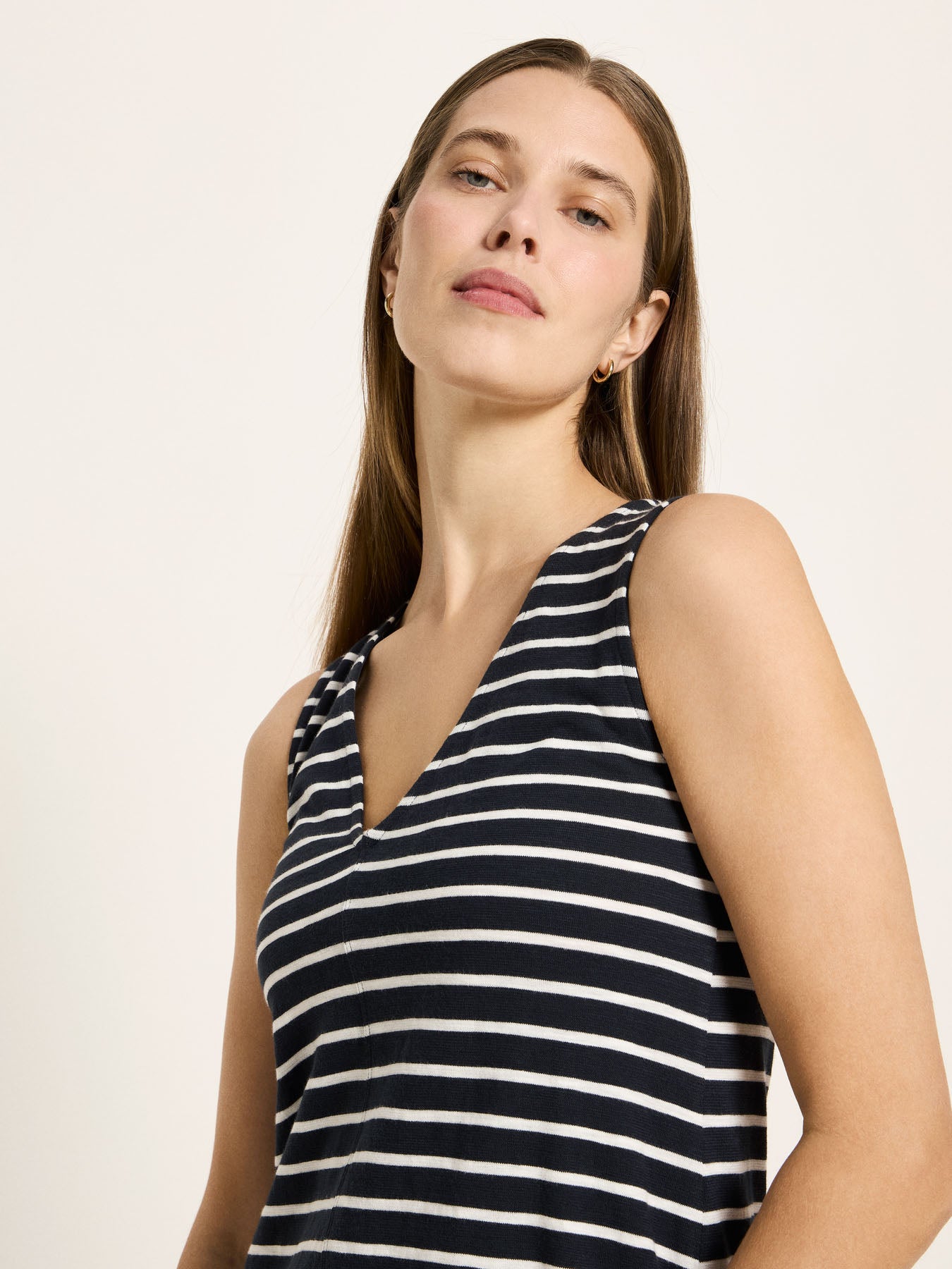 Ärmelloses Maxikleid aus Bio-Baumwolle