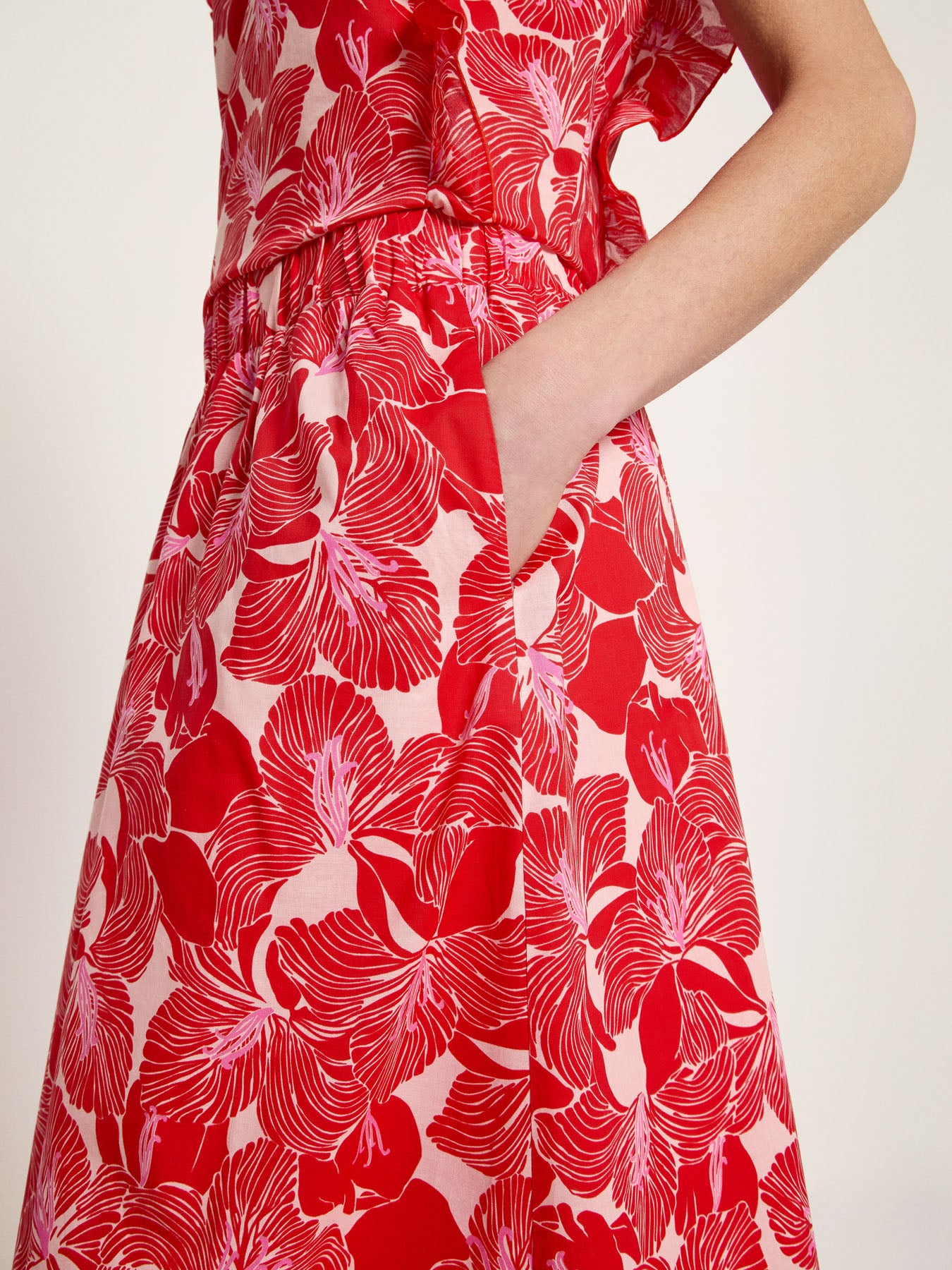 Midirock mit Flowerprint aus Bio-Baumwolle