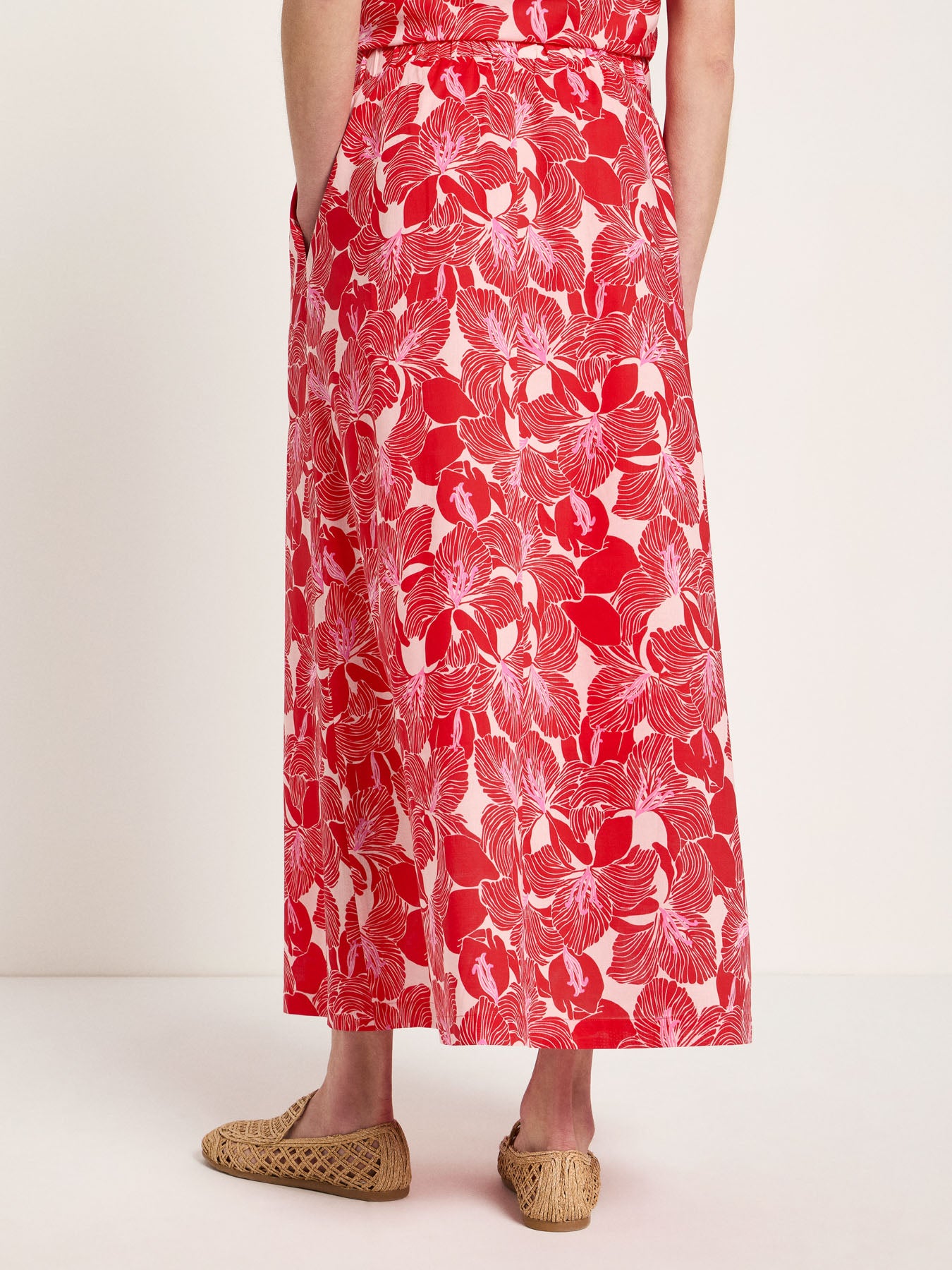 Midirock mit Flowerprint aus Bio-Baumwolle