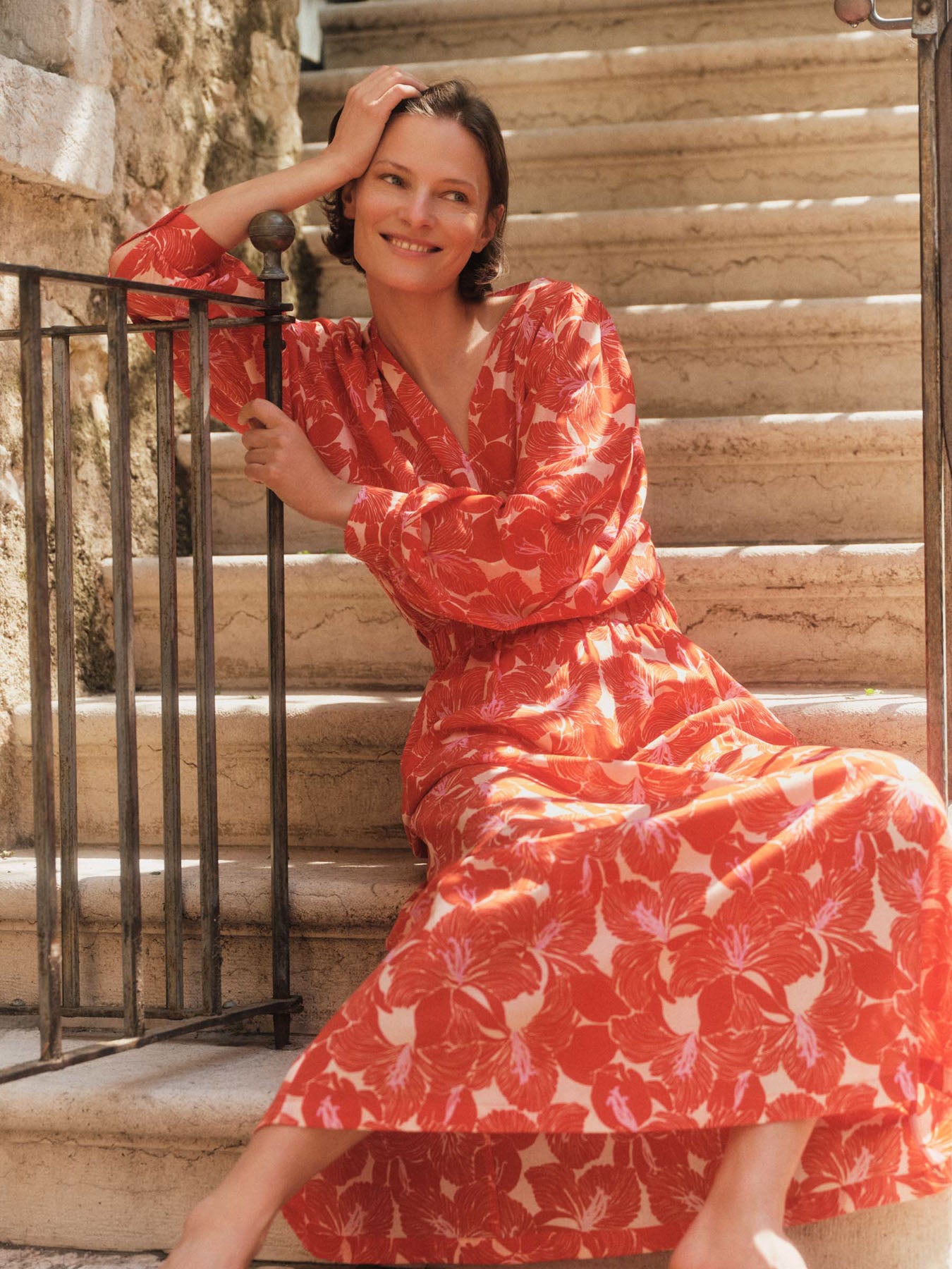 Midirock mit Flowerprint aus Bio-Baumwolle