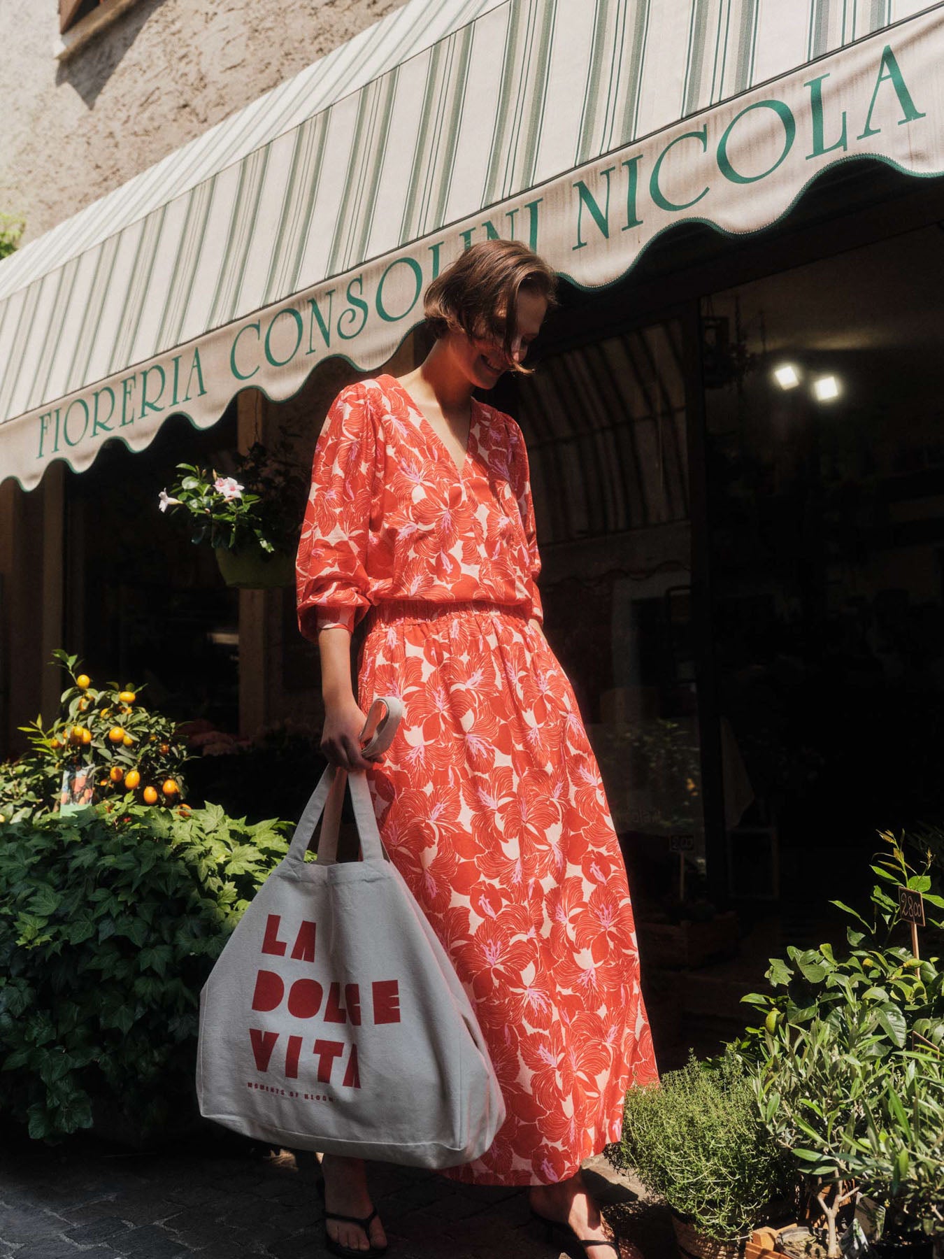 Midirock mit Flowerprint aus Bio-Baumwolle