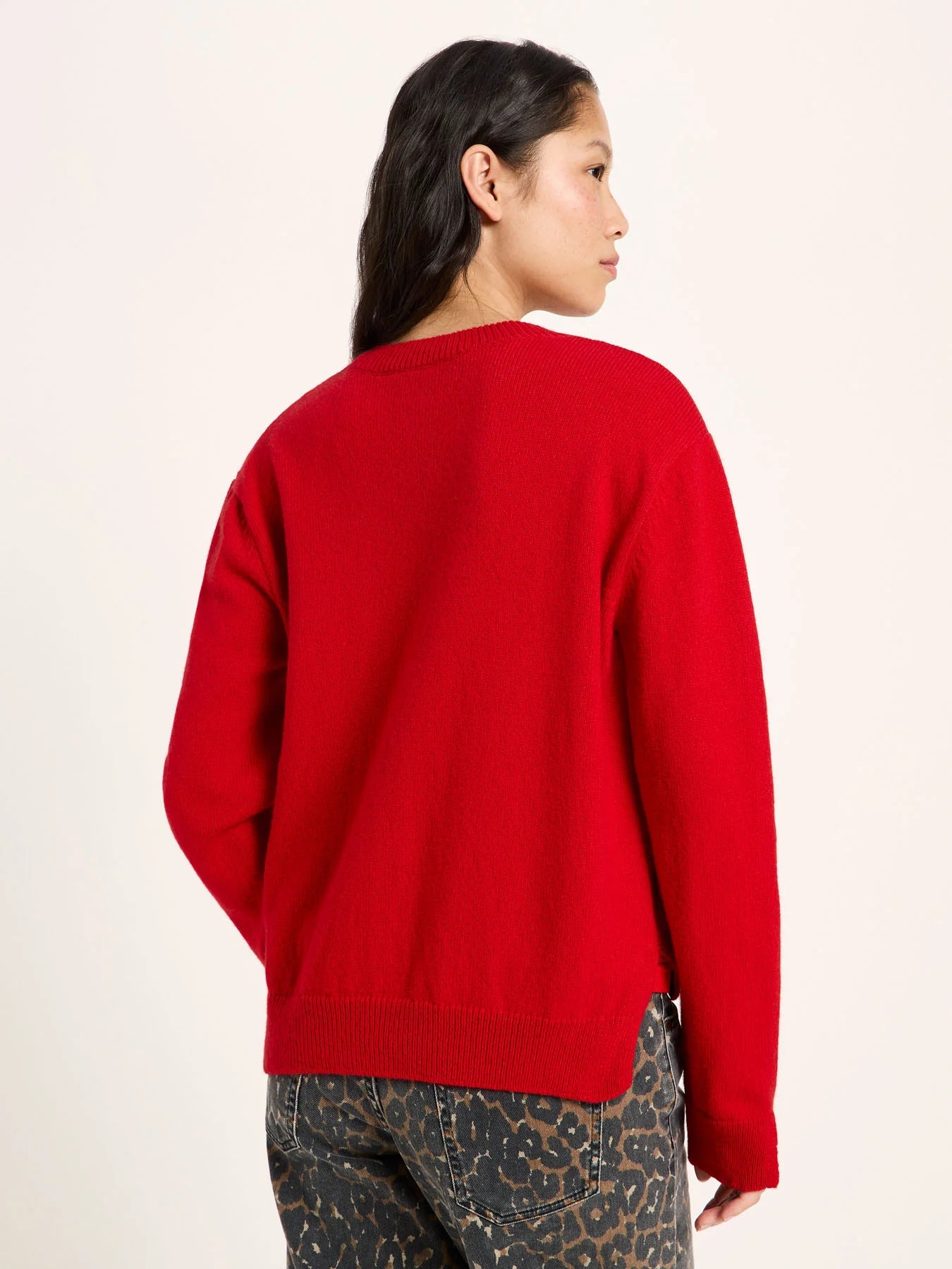 Boxy Strickjacke aus Bio-Schurwolle und Bio-Baumwolle (GOTS)