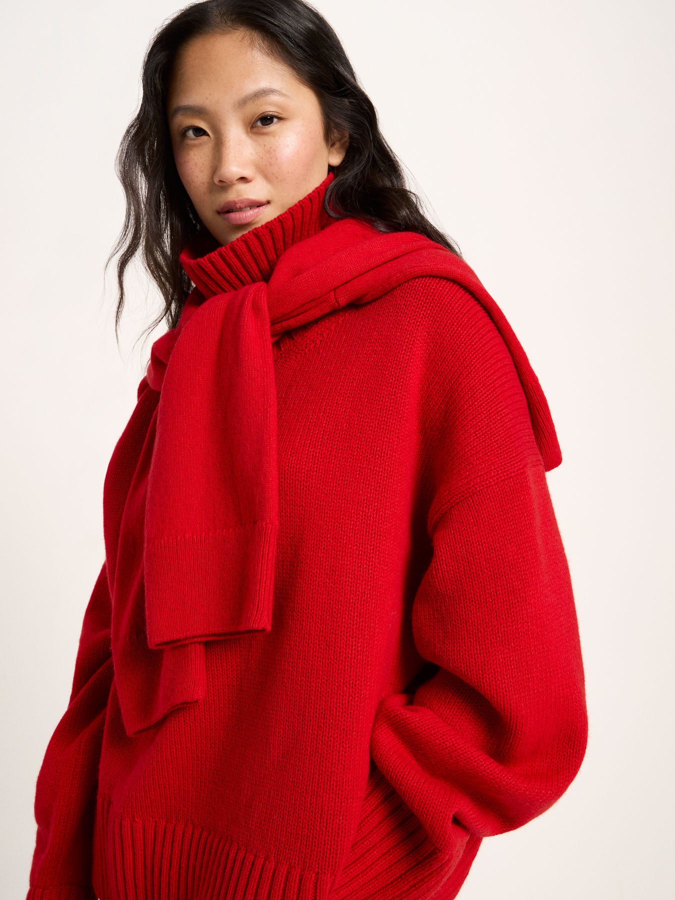 Oversize Pullover aus Bio-Schurwolle und Bio-Baumwolle (GOTS)