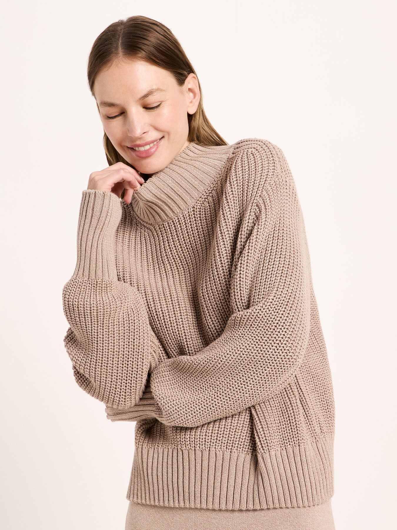 Grobstrickpullover aus Bio-Baumwolle (GOTS)
