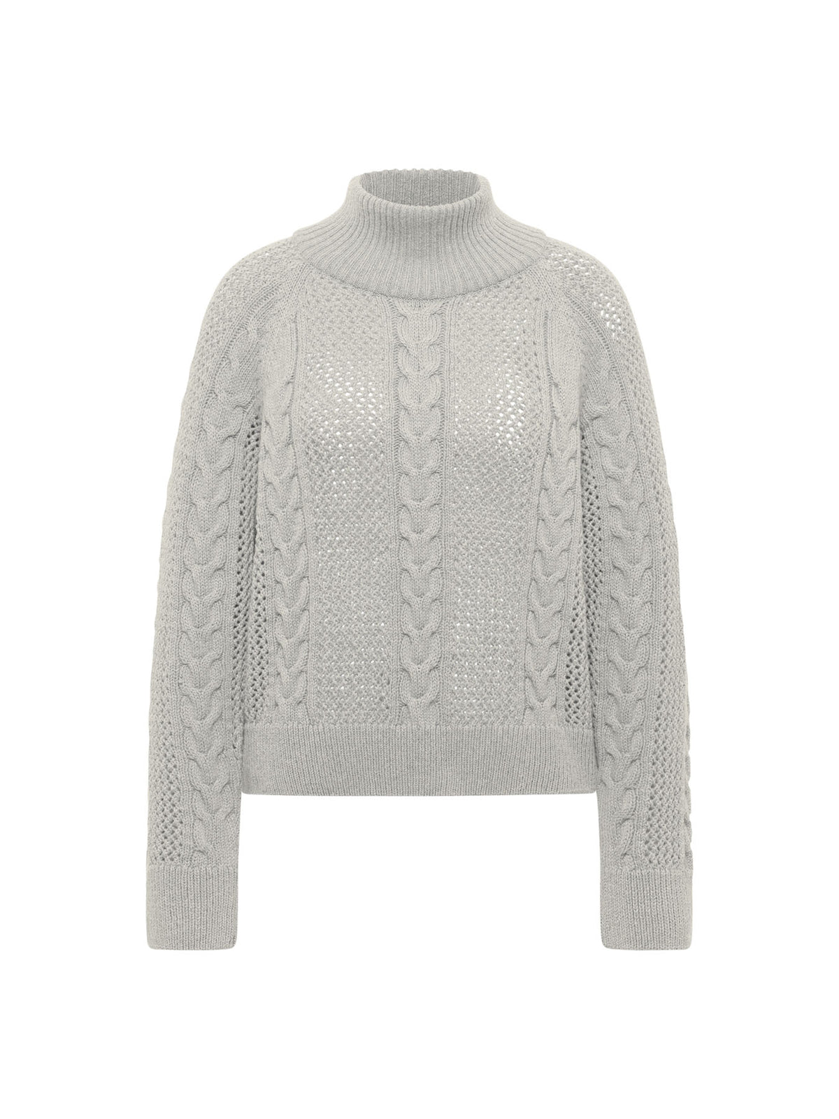 Zopf-Pullover aus Bio-Schurwolle und Bio-Baumwolle (GOTS)