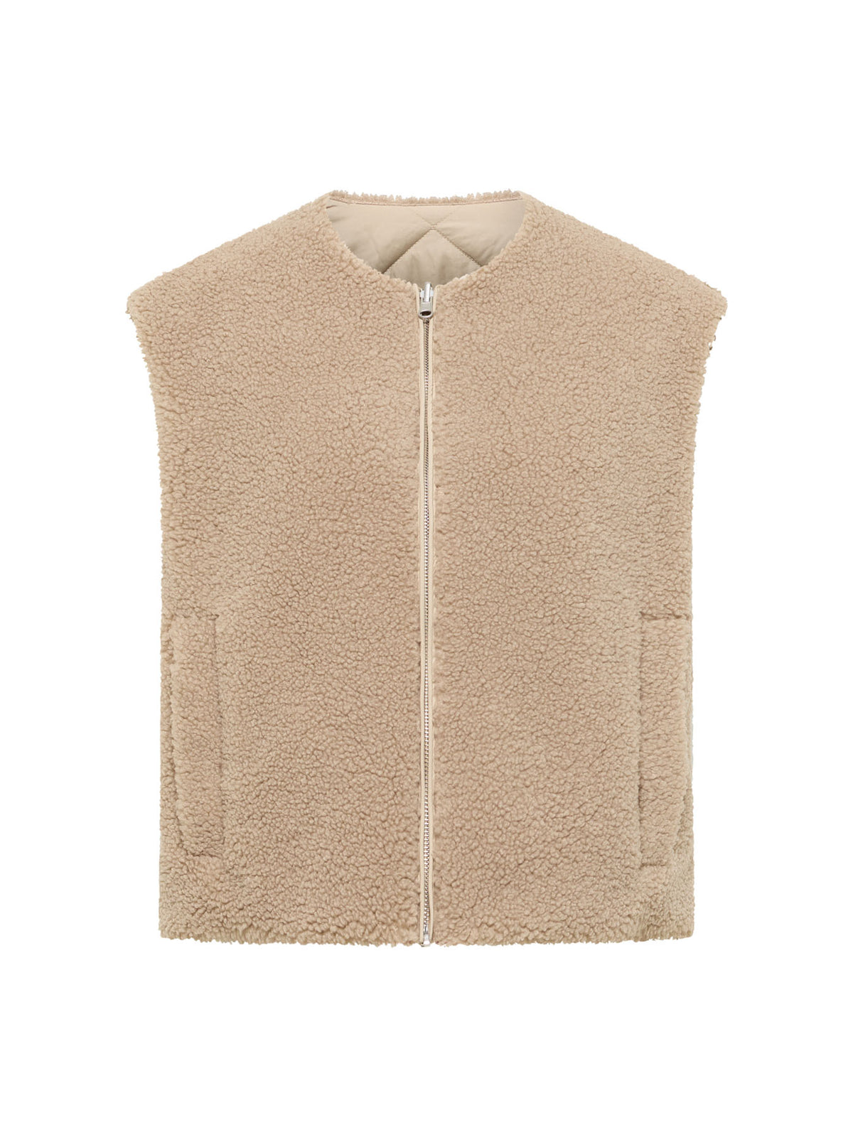 Teddy-Steppweste zum Wenden aus recyceltem Polyester
