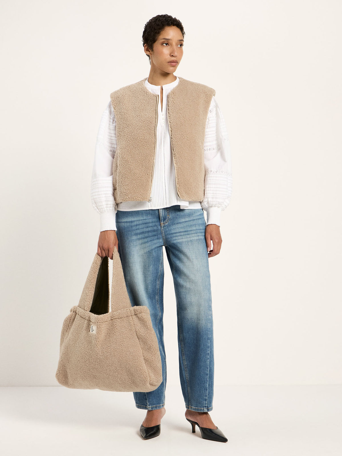 Teddy-Steppweste zum Wenden aus recyceltem Polyester