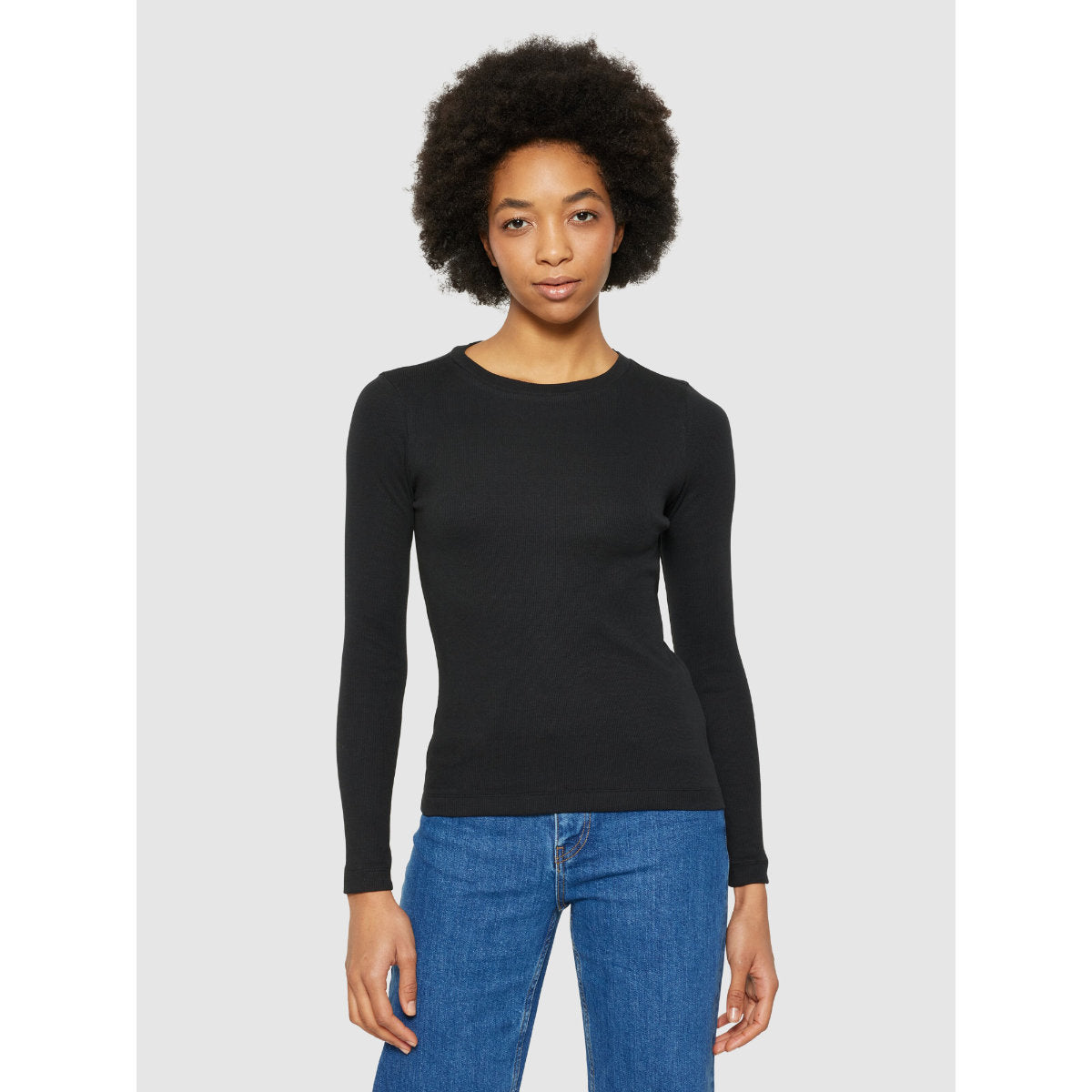 Langarmshirt RIB SCOOP NECK aus Bio-Baumwolle