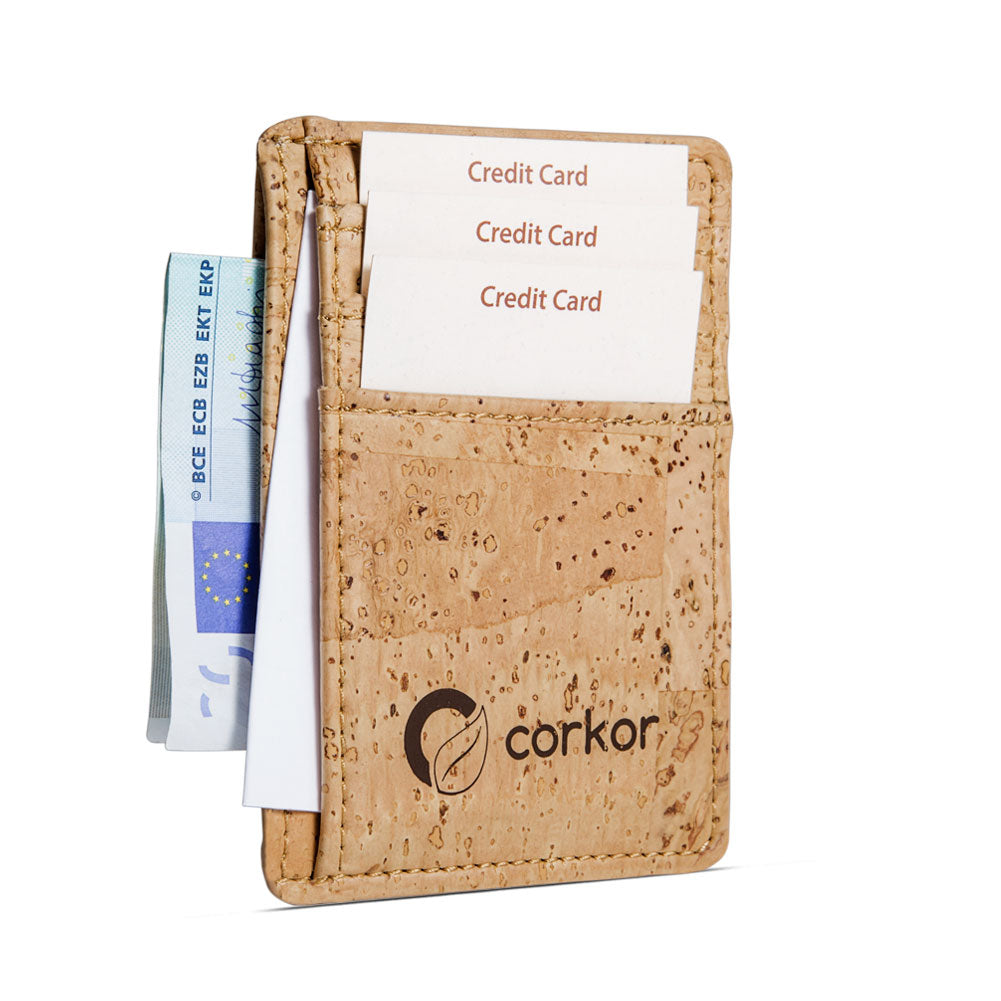 Kork Karten-Portemonnaie Light Brown