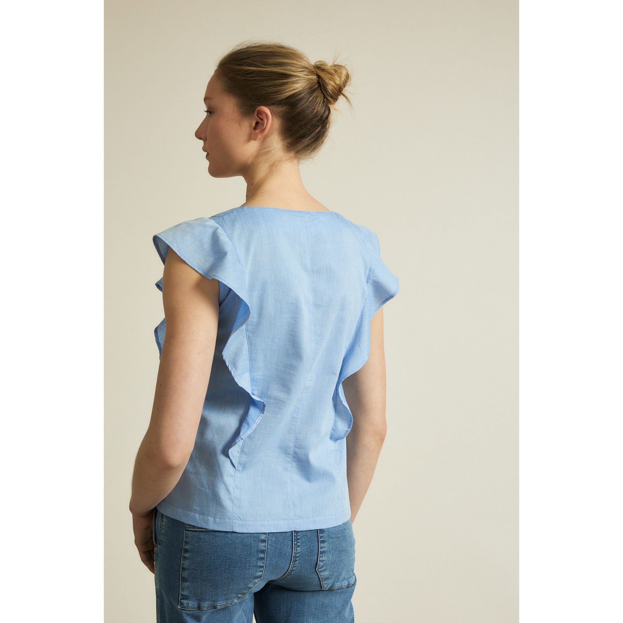 Chambray Blusentop aus Bio-Baumwolle