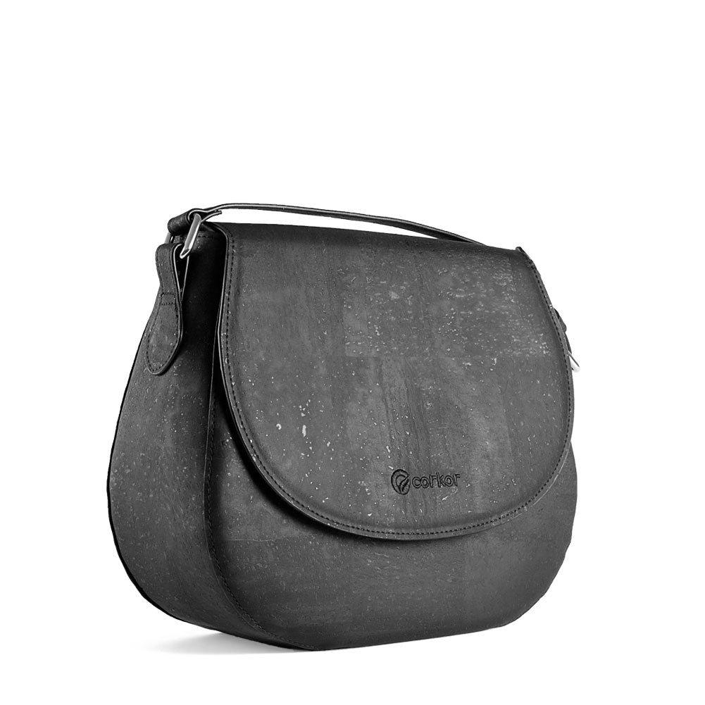 Kork Umhängetasche SADDLE BAG - Black